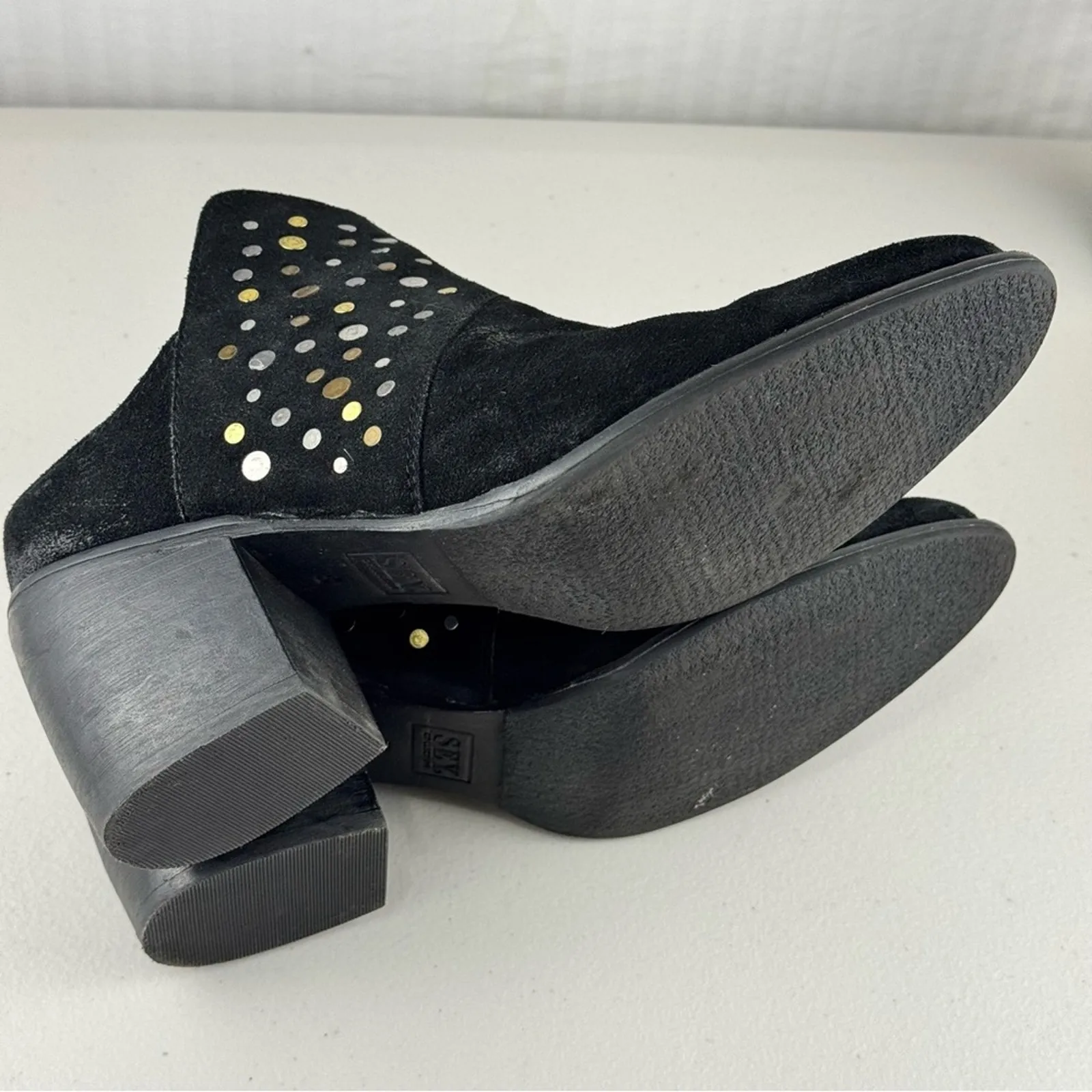 Seychelles SEY Collection Studded Black Distressed Leather Mules Women’s Size 8 - Image 10