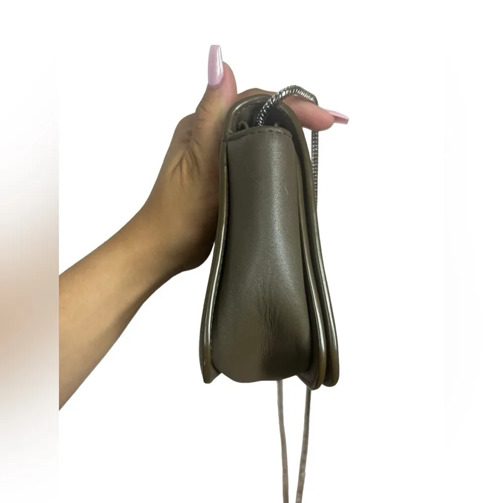 All Saints Arc Small Crossbody Purse in Mink Grey - Image 6