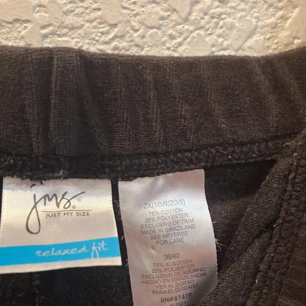 FINAL MARKDOWN Just my size relaxed fit velour slacks 2x - Image 3