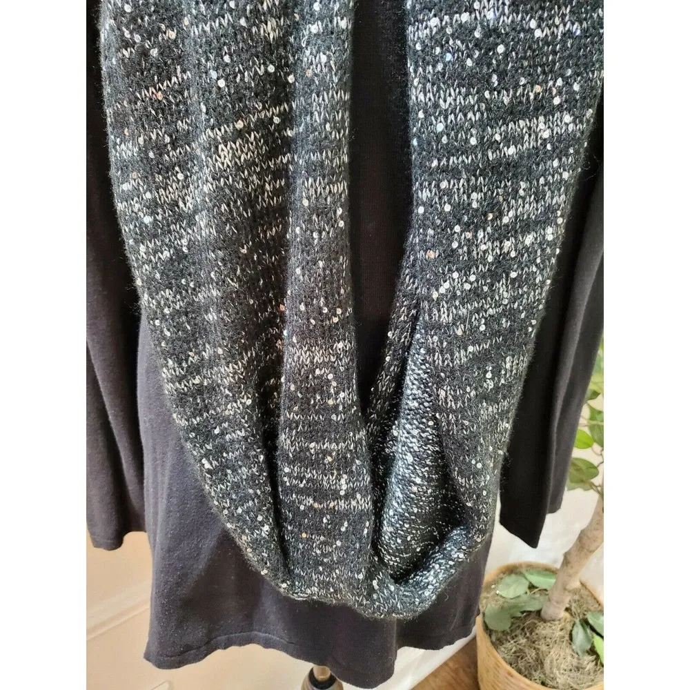 Style&Co. Women's Black Cotton/Rayon Long Sleeve With Shawl & Sweater Size 1X - Image 4