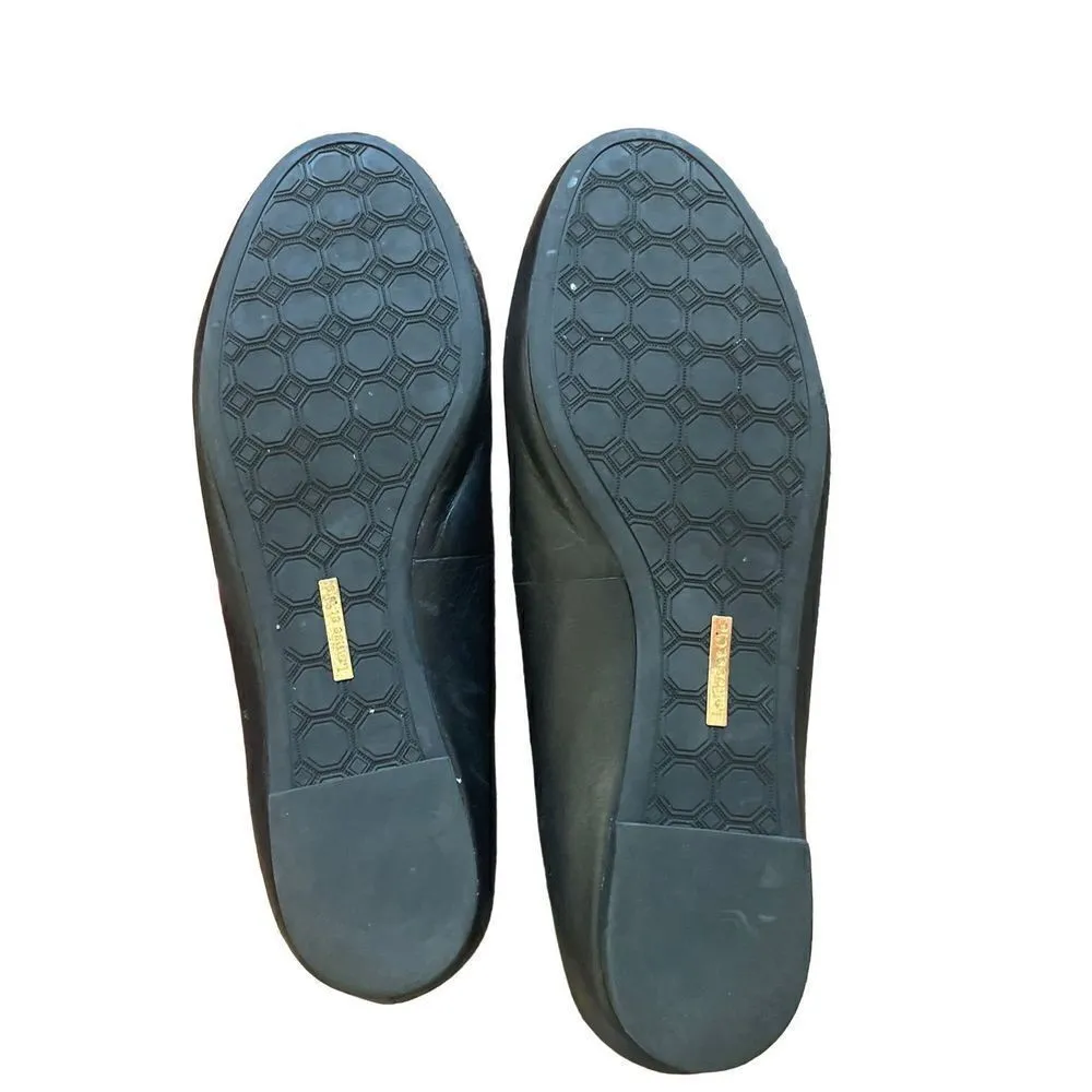 Louise et Cie Lo-Caynlee Smooth Black Leather Ballet Flats Ruffled Edges 8.5M - Image 5