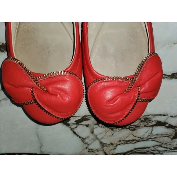 See by Chloe Clara Zipper-Bow Ballerina Flat Pink Leather EU 36‎ US 5.5 - Image 6
