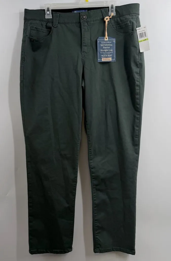 Democracy Ab solution Plus Size Straight Leg Colored Jeans 18W Dark Green NWT - Image 1