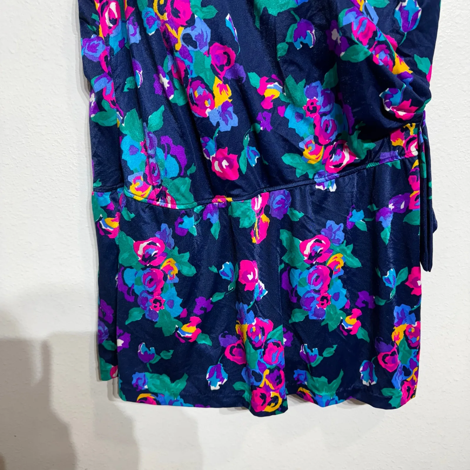 Maxine of Hollywood Navy Floral Vintage Swim Suit Sz 26W NWT - Image 3