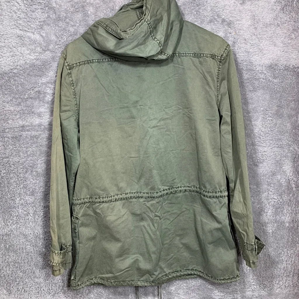 Buffalo David Bitton Utility Jacket Women’s Size M Green Hooded 4 Pocket Cotton - Image 7