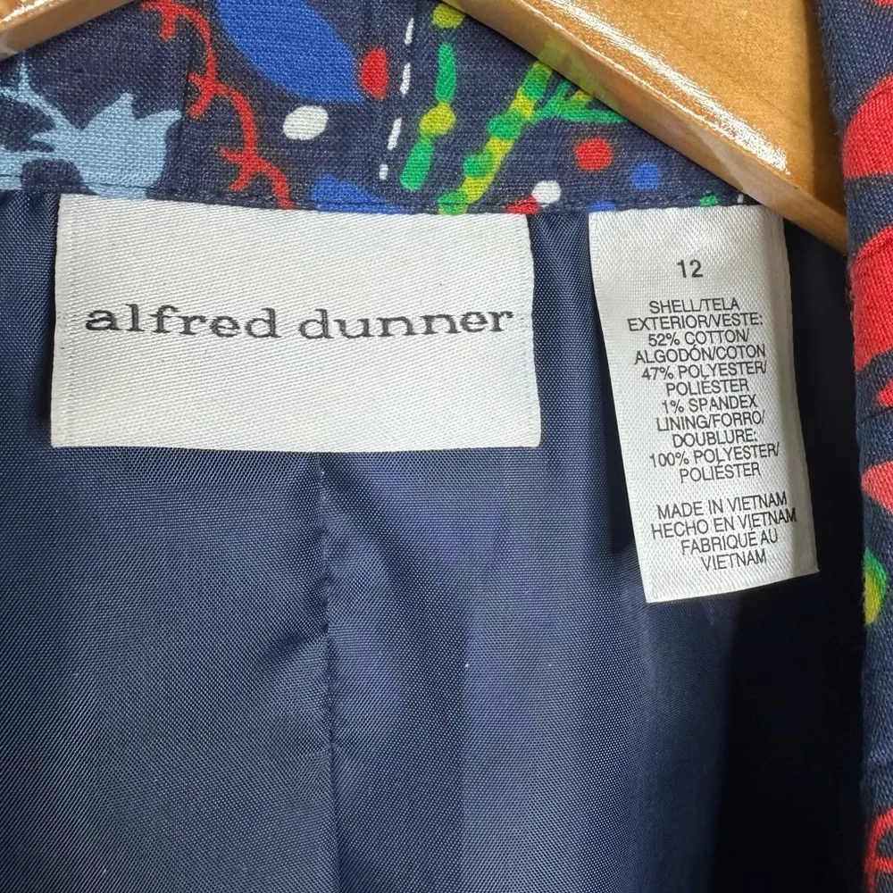 Alfred Dunner Floral Paisley Open Front Blazer Jacket Women’s Size 12 Bold Artsy Red - Image 3