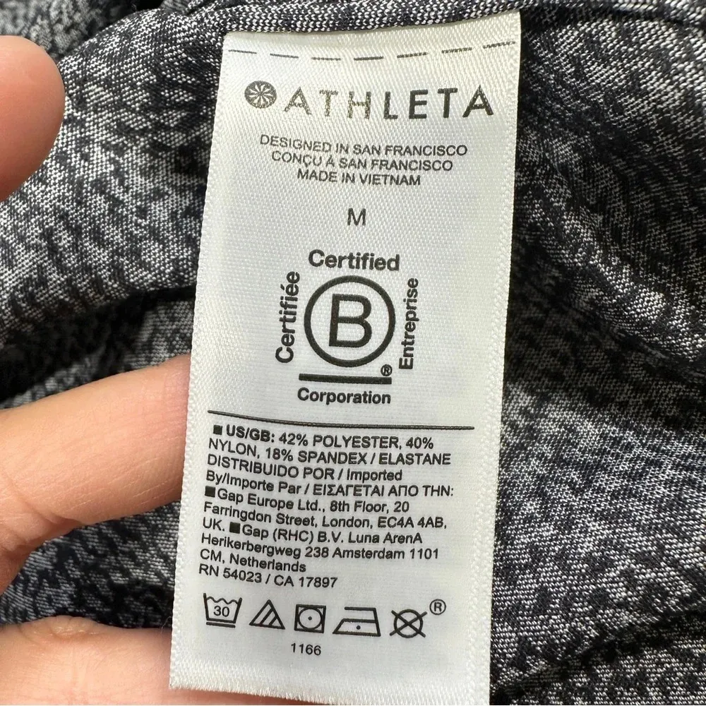 Athleta Textured Shirt Jacket Button Up Braiden Black White UPF 50+ Size M - Image 14