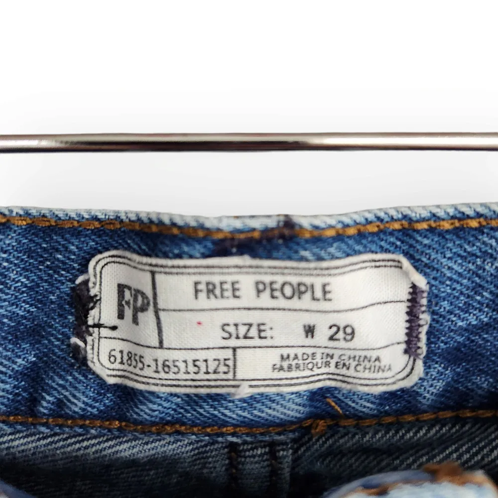 Free People Mid Wash High Waisted Cropped Kick Boot Cut Jeans 29 - Image 7