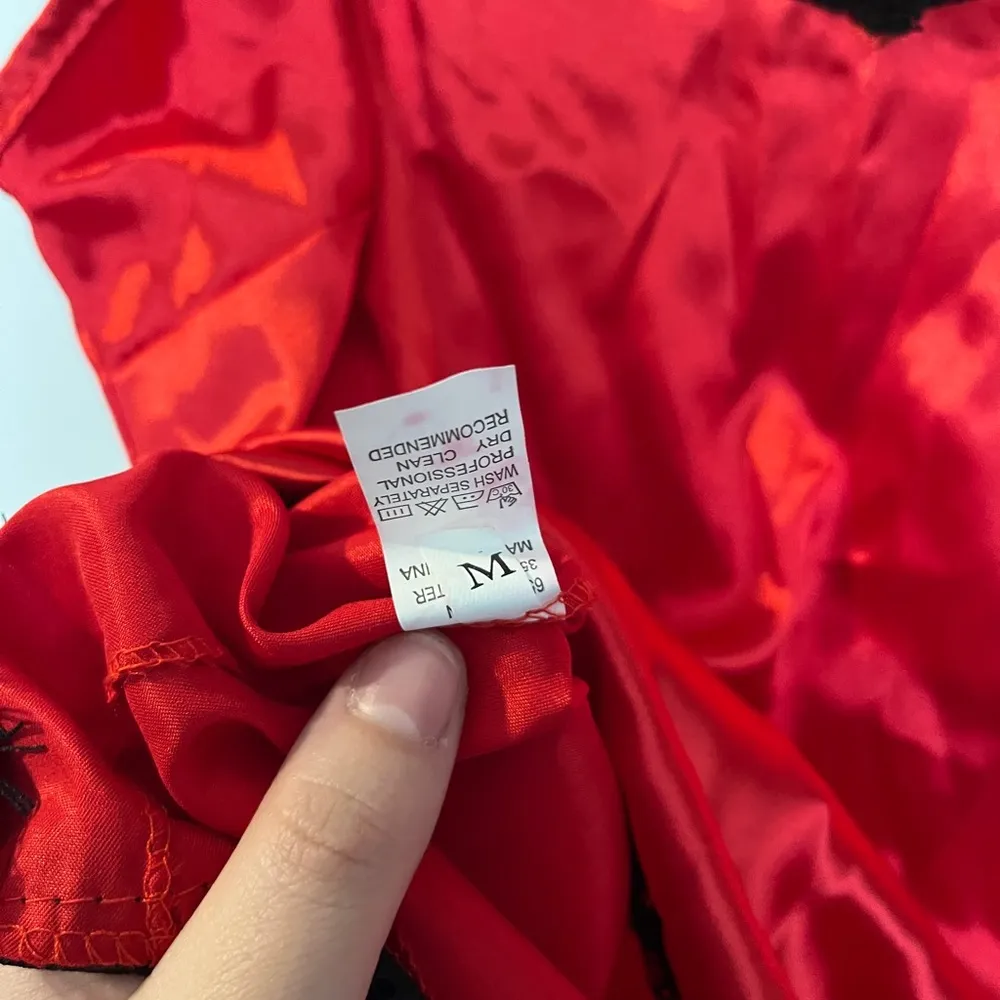 Women’s  Red Silk Pajama Set Size: M - Image 2