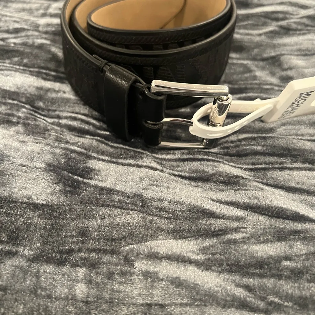 Michael Kors Black Leather Belt Size S - Image 3