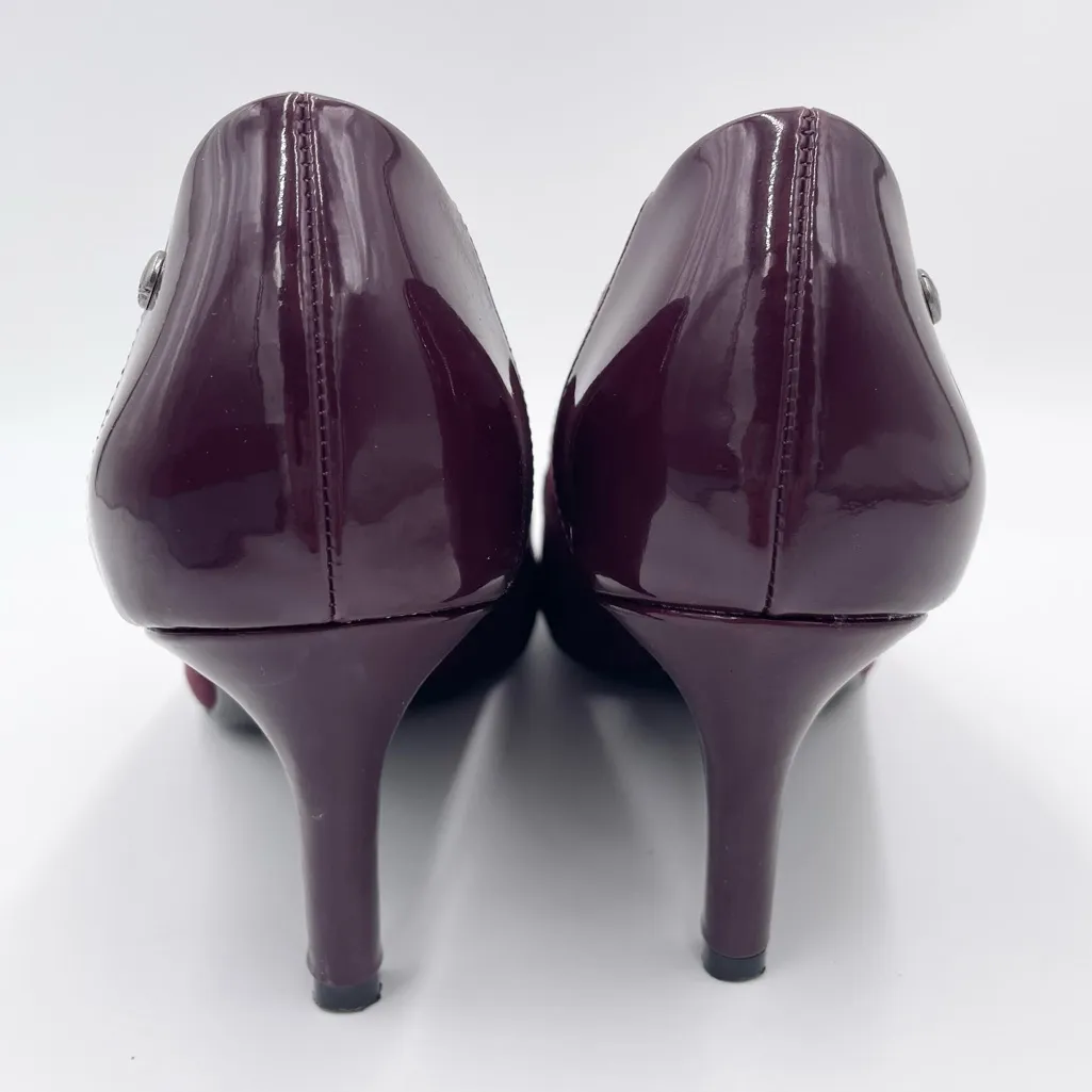 LifeStride Lively Women's High Heels Pumps Size 9 Dark Wine Red Microsuede Stud - Image 7