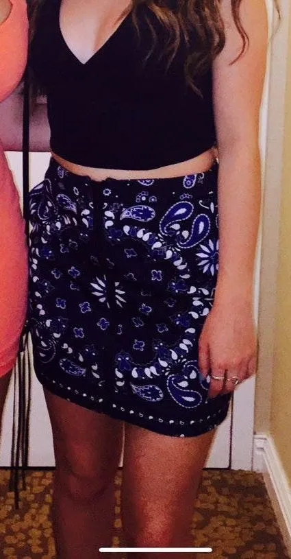 Nasty Gal Front Zip Paisley Skirt  - Image 2