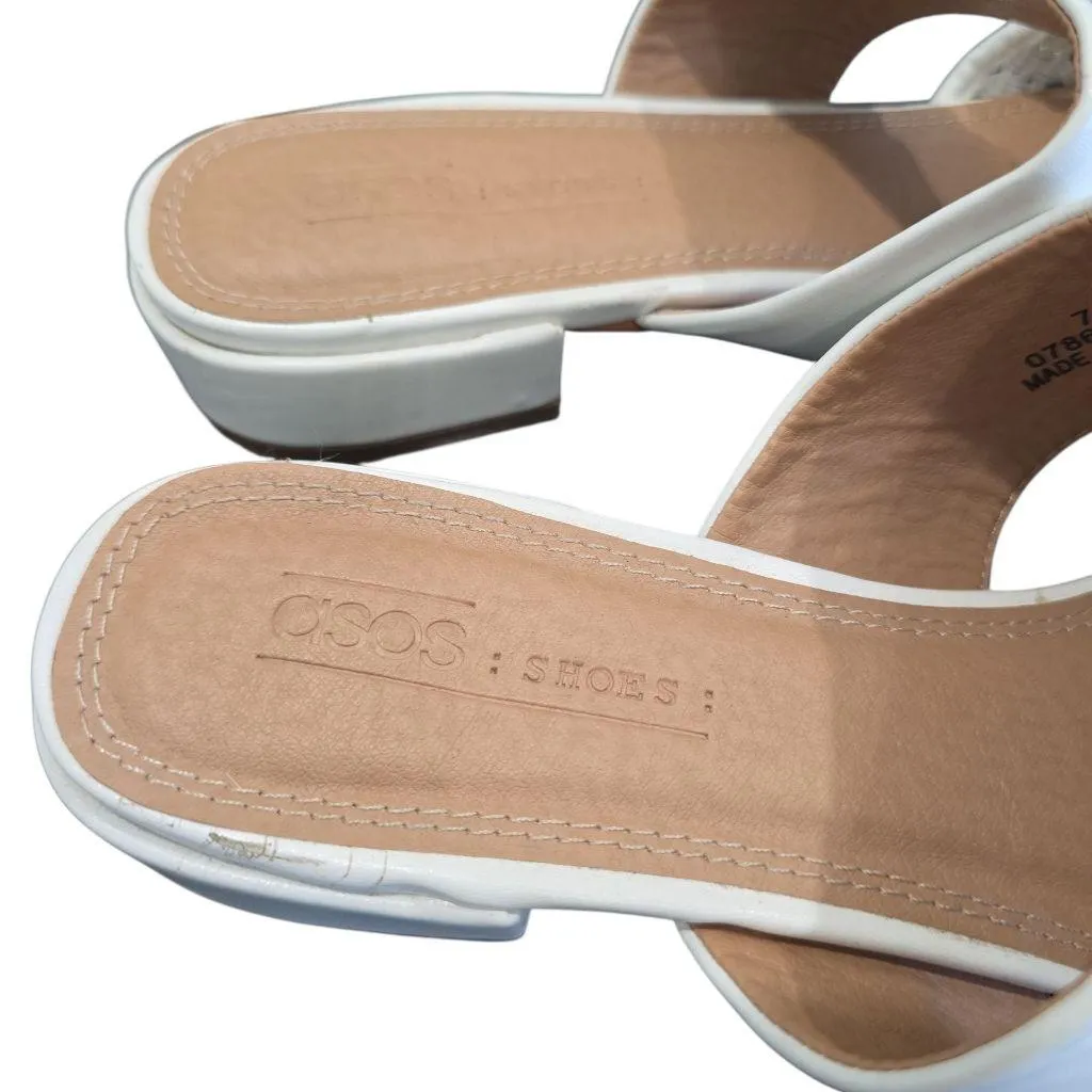 ASOS White Dressy Mule Business Appropriate Size 7 Flats Cottagecore - Image 3