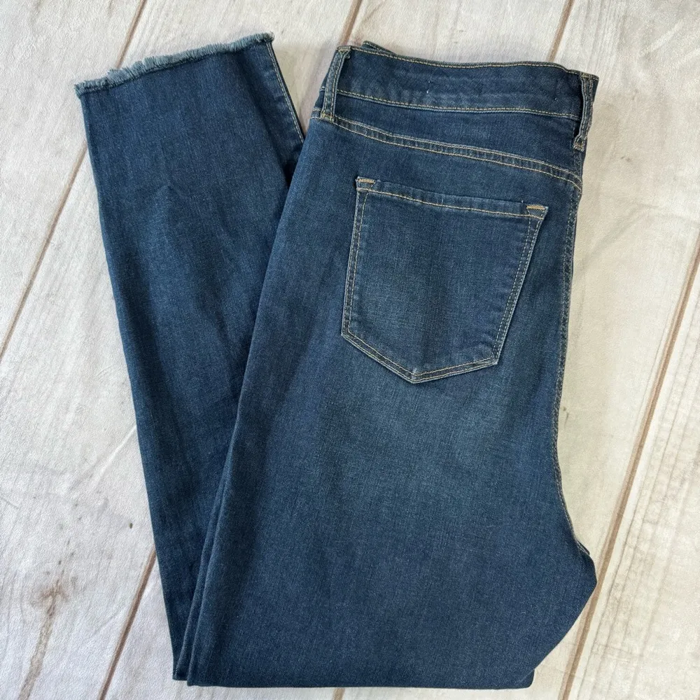 Sofia Vergara Rosa Curvy Ankle Dark Wash Denim Ripped Hem High Waisted Jeans - Image 6