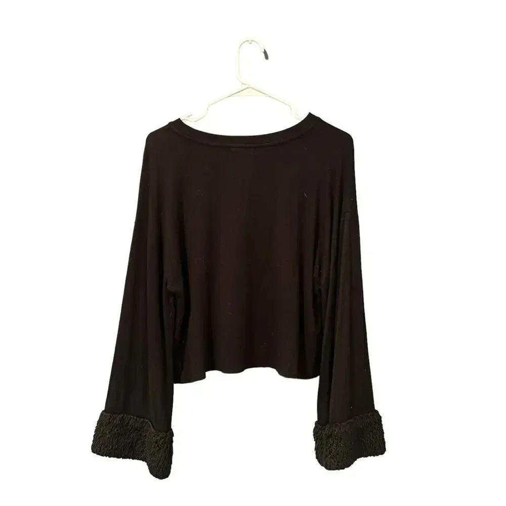 Altar’d State Crop Top Faux Fur Black Size‎ Medium - Image 5