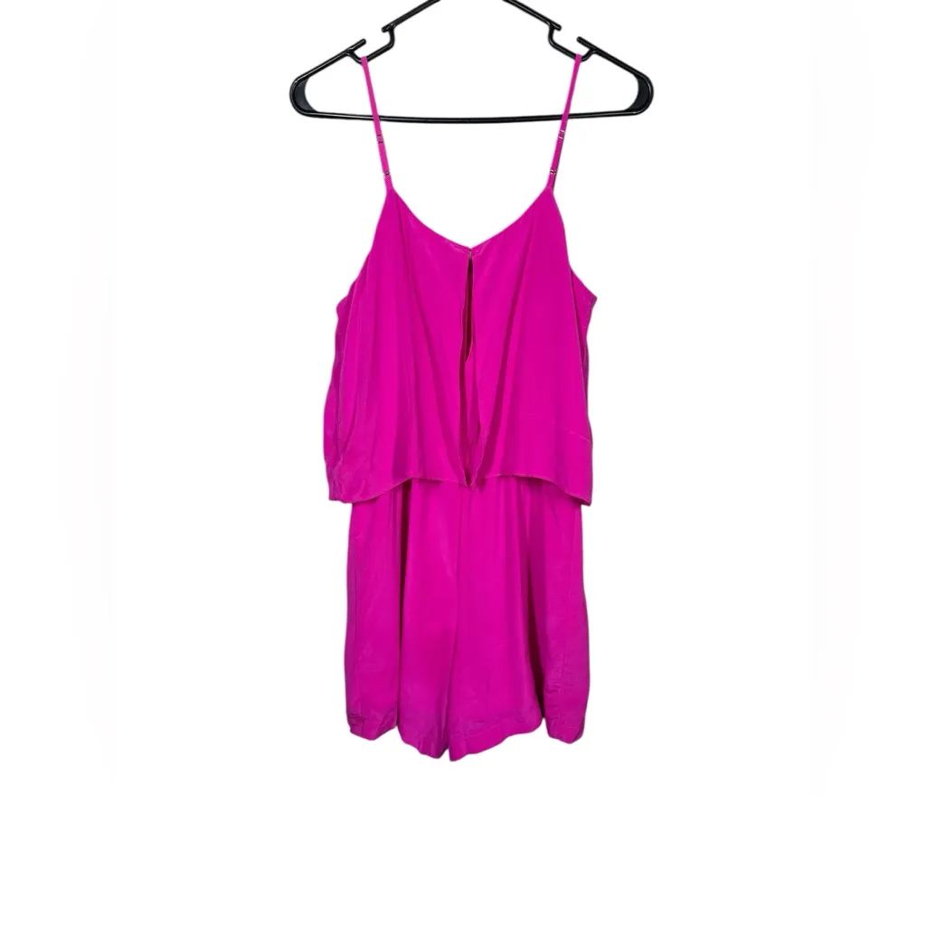 Amanda Uprichard Silk Hot Pink Romper Size Medium - Image 6