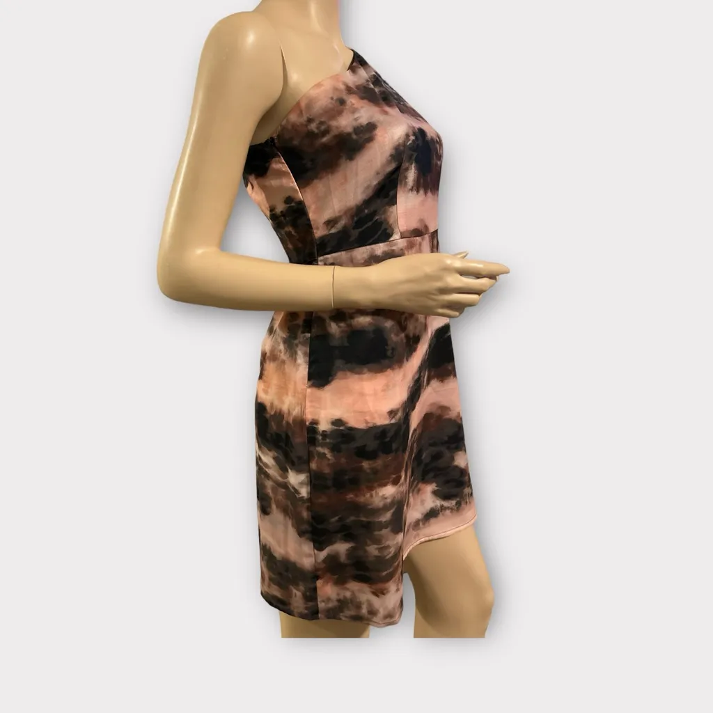 Molly Brachen Premium Brown Ice Maiden One Shoulder‎ Cocktail Dress - Image 3