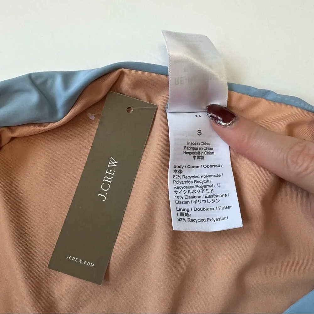 J. Crew High Rise Cheeky Bikini Bottom in Blue Mist Size S New - Image 6