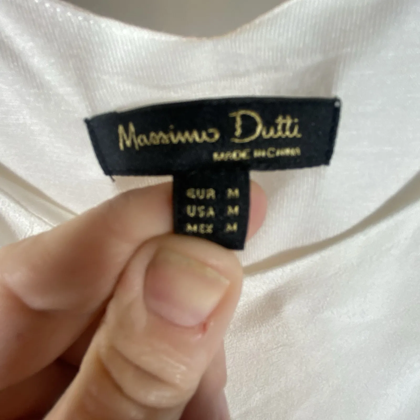 Massimo Dutti Summer Tank Top White Medium Crochet Straps Beach Resort Lines‎ - Image 4