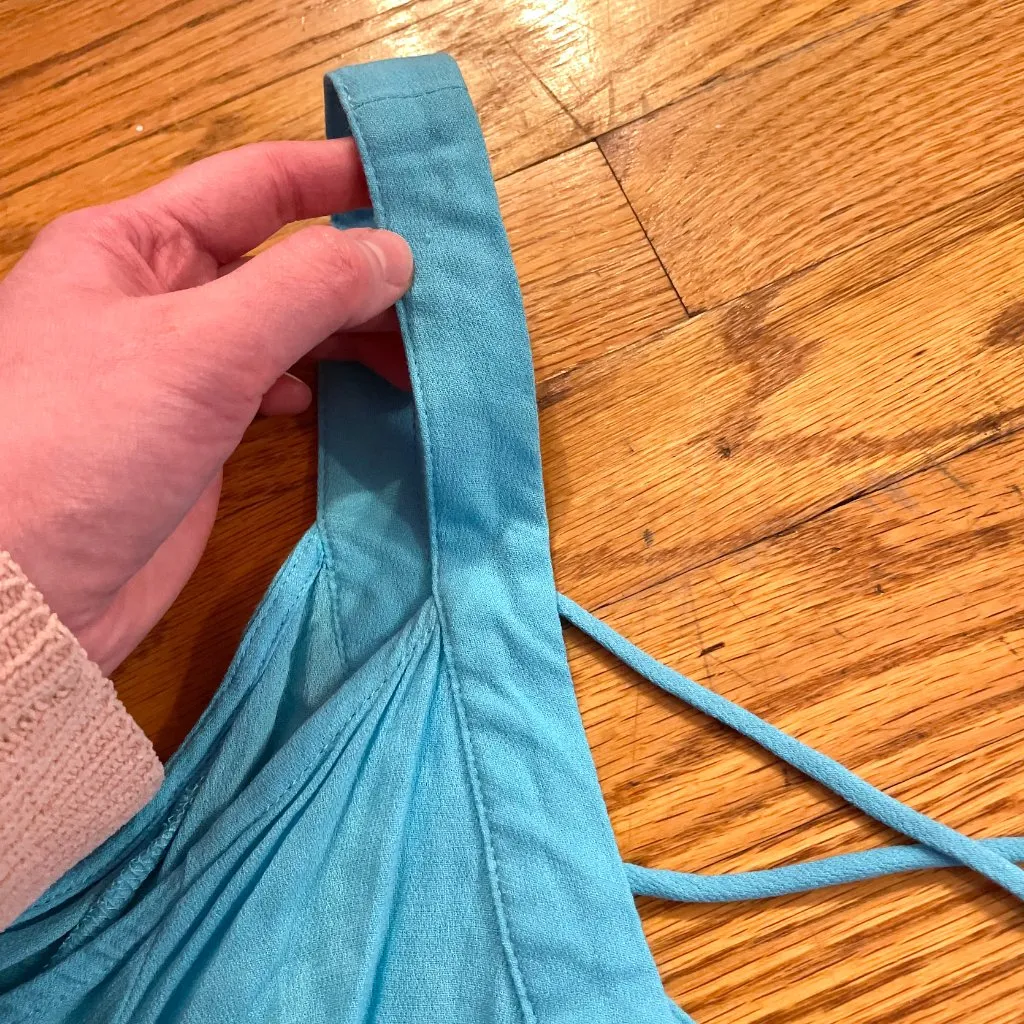 VENUS Strappy Detail V-Neck Top Turquoise Blue Cold Shoulder Short Sleeve Boho - Image 16