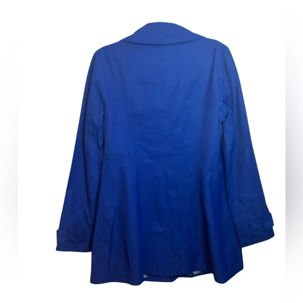 Tulle Anthropologie Royal Blue Ruffle Raincoat Women’s Size XL - Image 2