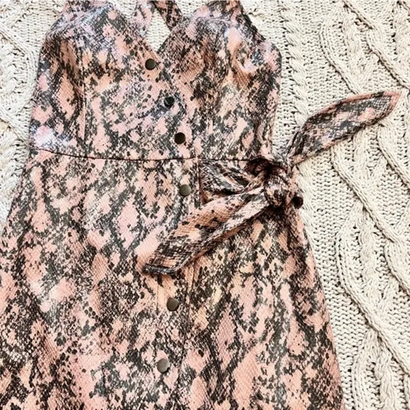 MOON RIVER Faux Snake Skin Open Back Midi Dress Size XS‎ - Image 5