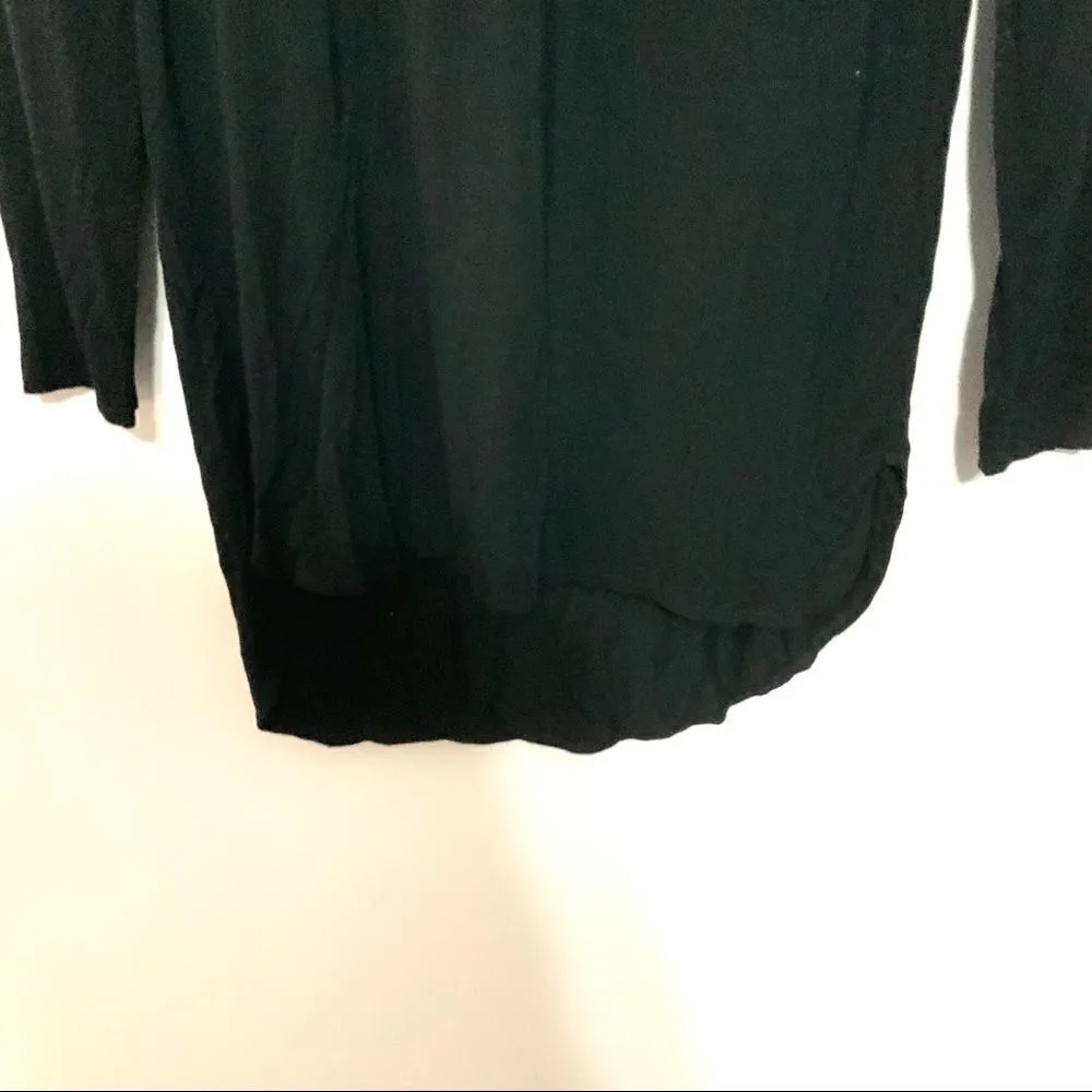 Black tunic length dress lace elbow patches small - Image 2