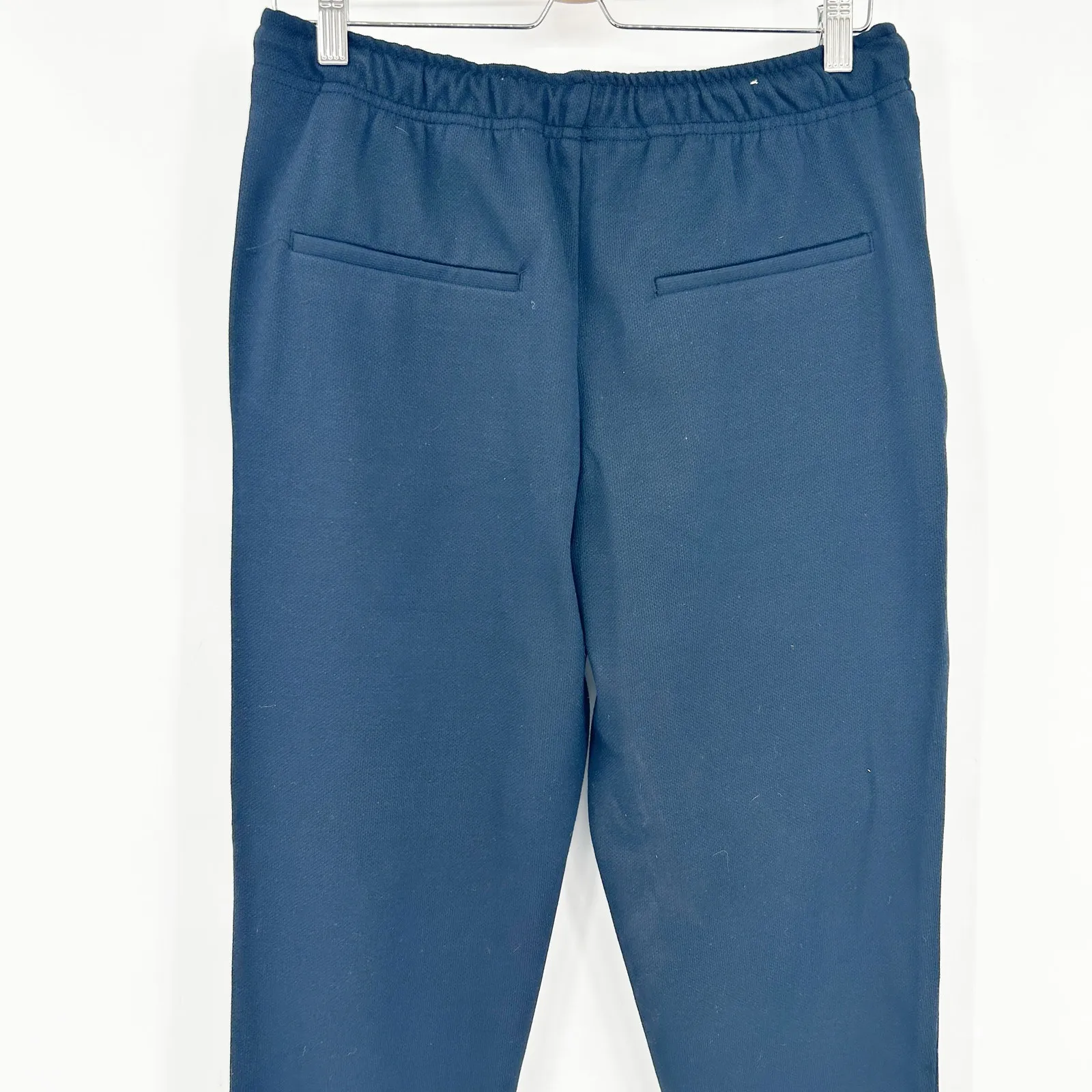 Zara Womens Casual Lounge Work Knit Career Cuffed Hem‎ Sweat Pants Size M Navy - Image 6