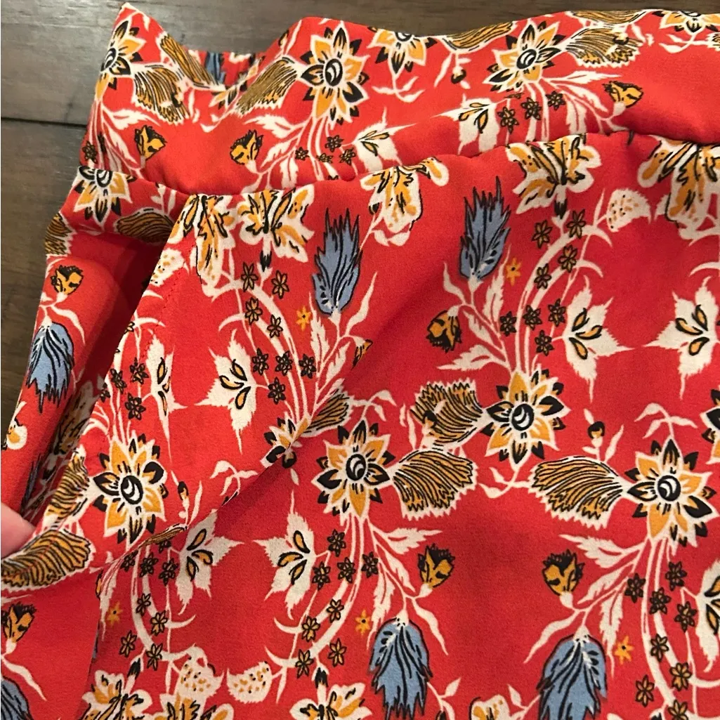 Max Studio Women's Red Floral Print Flowy Wide Leg Pants Size 1X - Image 5