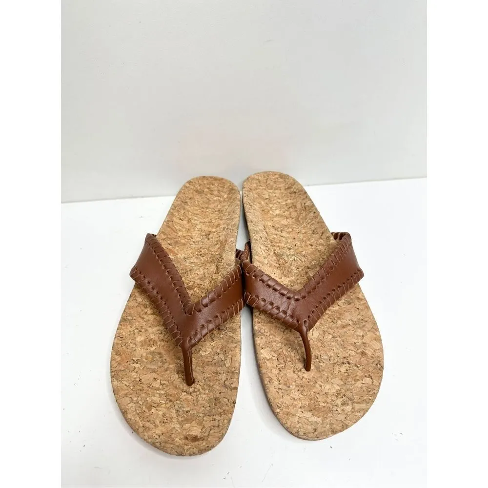 Jack Rogers Sandals Womens Size 6 Brown Leather Thelma Flip Flop - Image 2