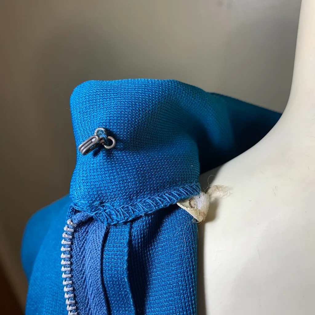 Vintage 60s Does 20s Dixie Deb teal drop waist dress (see measurements below) Blue Size M - Image 10