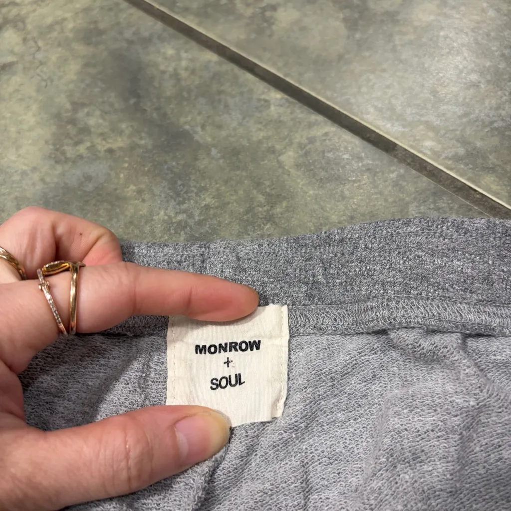 Monrow Soul Cycle Sweatpants Sz M Grey Embroidered Women Limited Edition Casual Gray Size M - Image 5