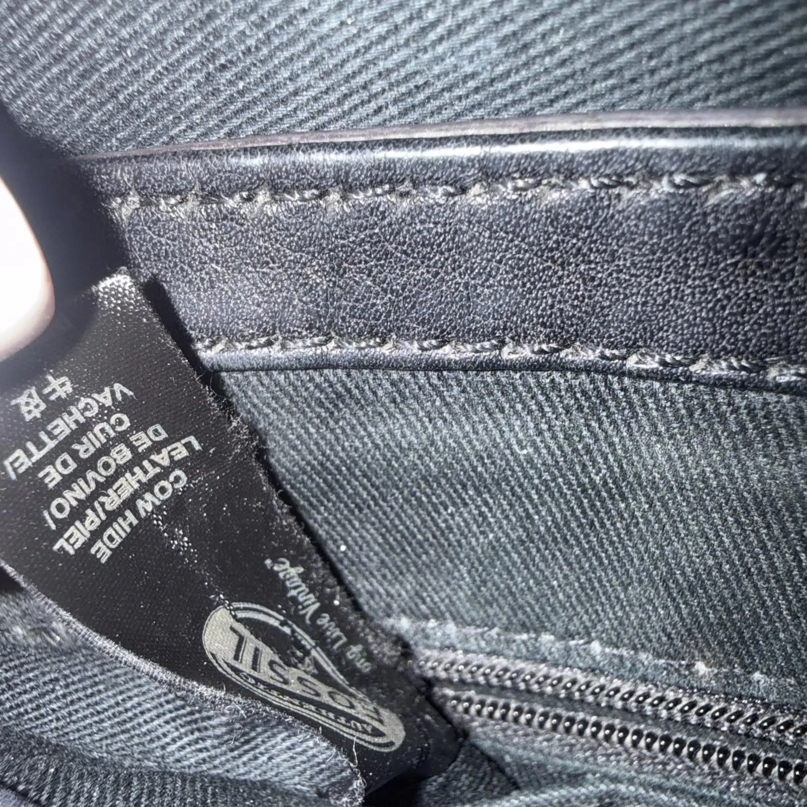 Vintage Fossil Old Money Minimalist Cowhide Leather Saddlebag Crossbody Purse - Image 5