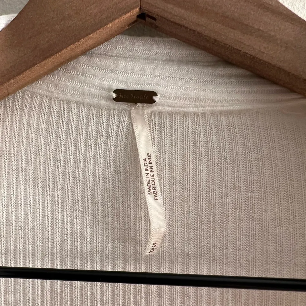 Free People Set to Stun White Cotton Linen Boho Lace Hi Low Tunic Top Dress S - Image 4