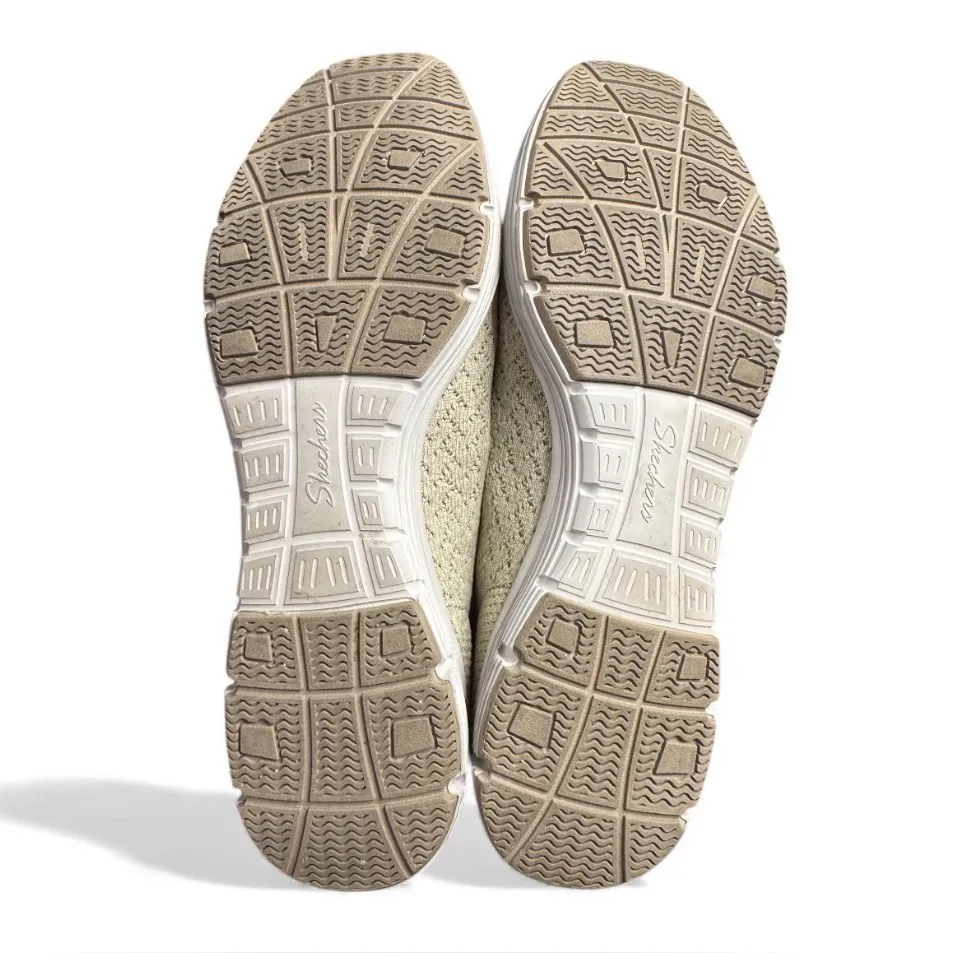 Skechers Womens Seager Stat Beige Air Cooled Memory Foam Slip On Shoes Size 9.5 - Image 4