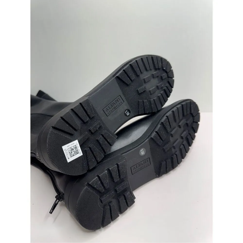 Alfani Riding Boots Size 9.5 Black Block Heel Back Zip NEW - Image 9