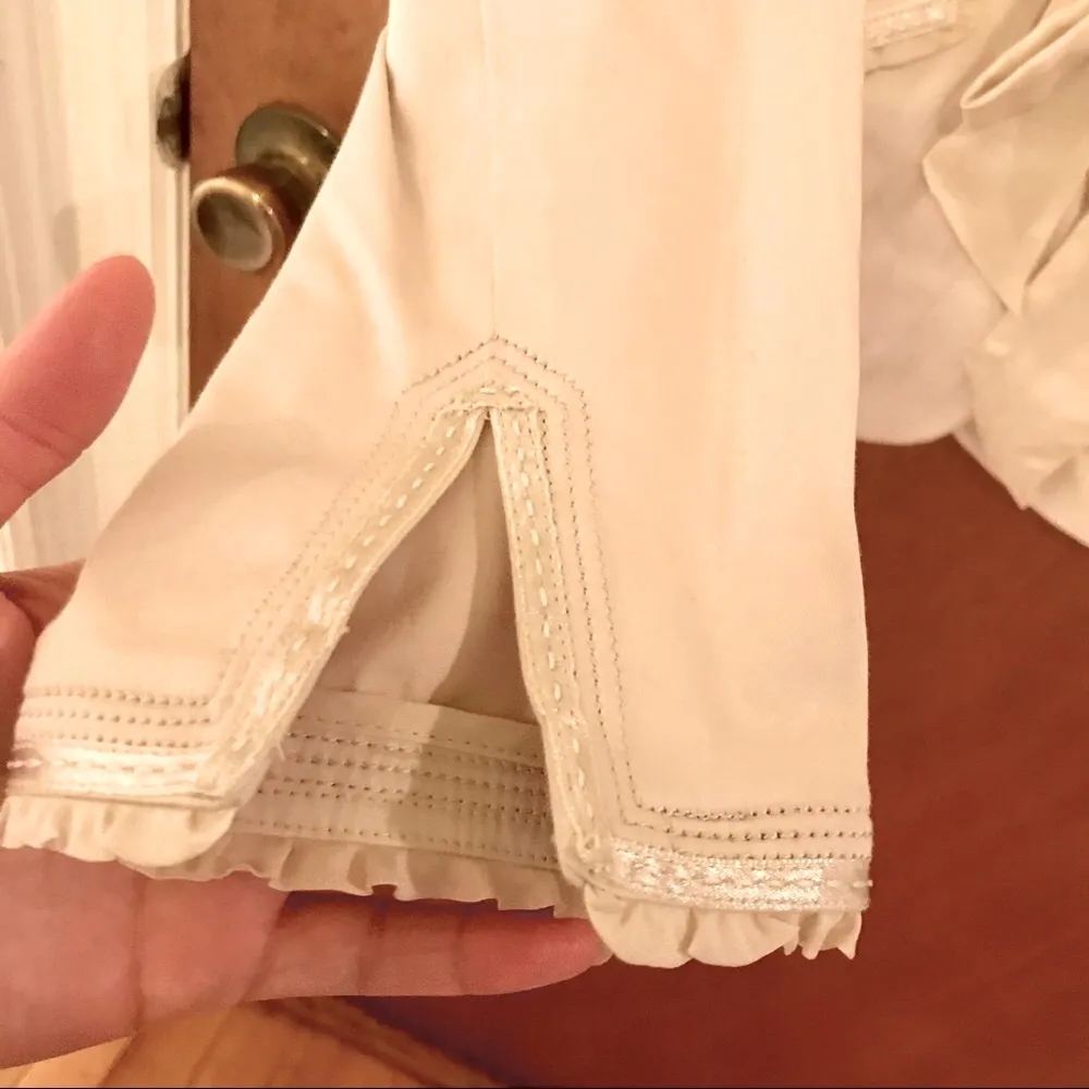 NWT WHBM Blazer White House Black Market Blazer 0 cream color ruffle belt - Image 7