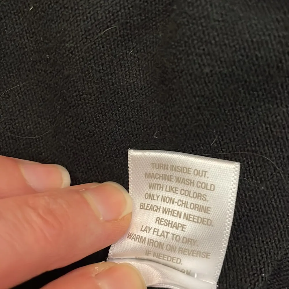 1962 Black with Round Gold Studs and Cold Shoulders Long Sleeve Sweater - Image 12