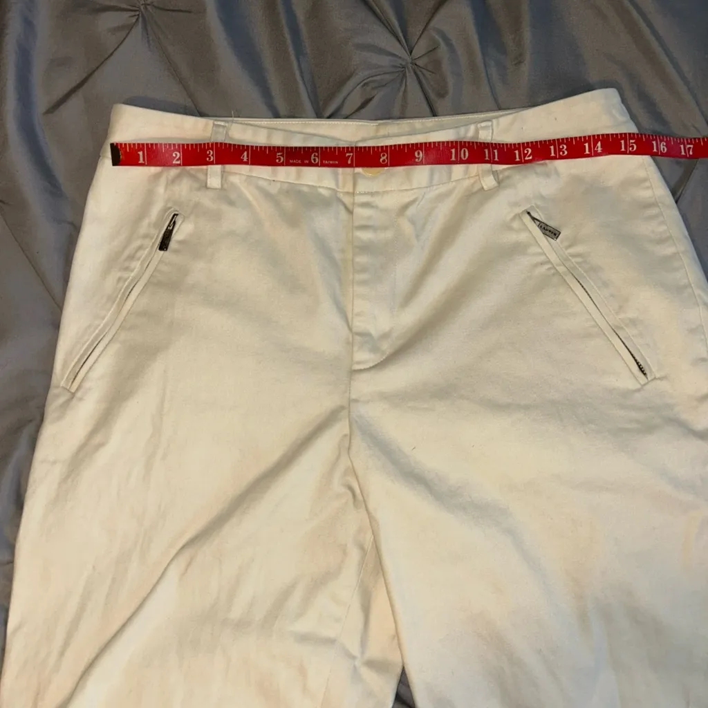 Lauren jeans Ralph Lauren 10P VTG Cream Wide-Leg Pants Y2K - Image 12