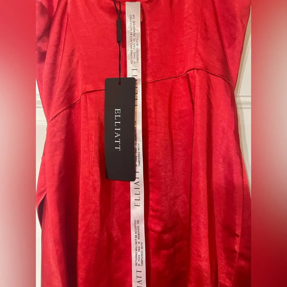 Elliatt x Revolve Jacinda Dress Asymmetrical Adjustable Cowl Neck Red Small - Image 12