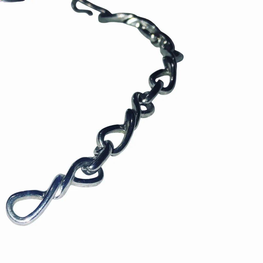 Avon Infinity Link Bracelet Size 7 Heavy Book Piece 1976 Heavy Chain Hook Clasp Silver - Image 5