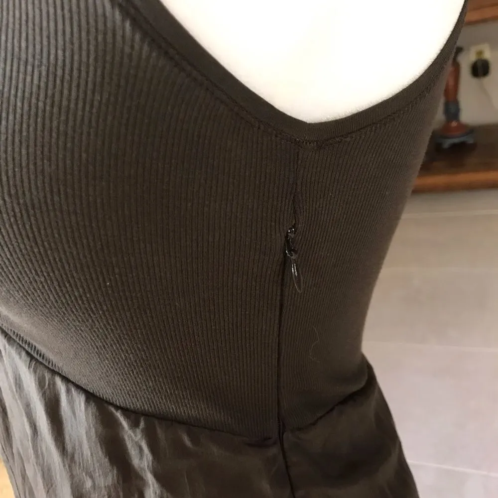 Riva Monti Tank Dress 100% Silk a Line Brown Small Y2K 90s Witchy - Image 7