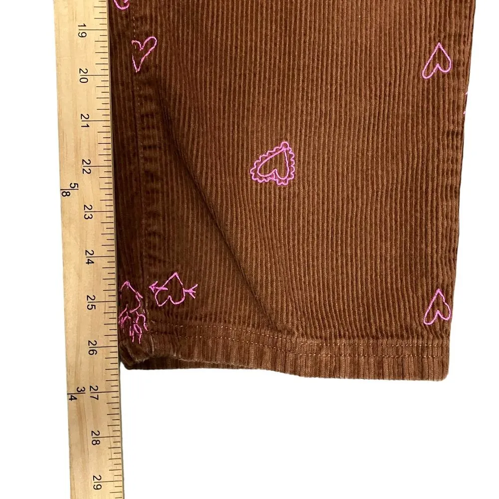 PacSun Womens Heartbreaker Brown Corduroy Cargo Elastic Waist Pants Size Medium - Image 10
