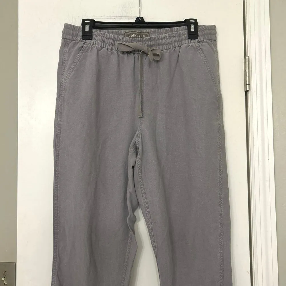 Women's Gray Jogger Pants Point Sur Linen Size 8 - Image 4