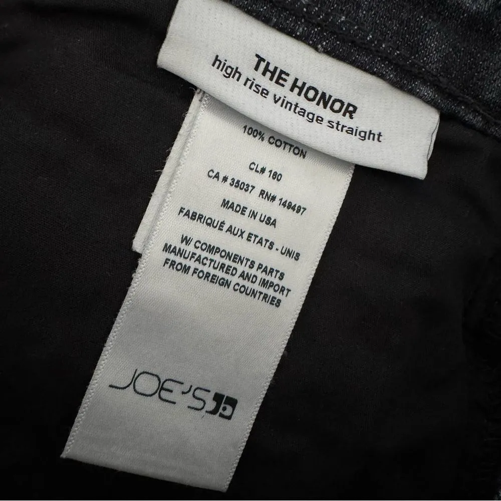 Joe’s Jeans The Honor High Rise Vintage Straight Distressed Black Wash Size 26 - Image 8