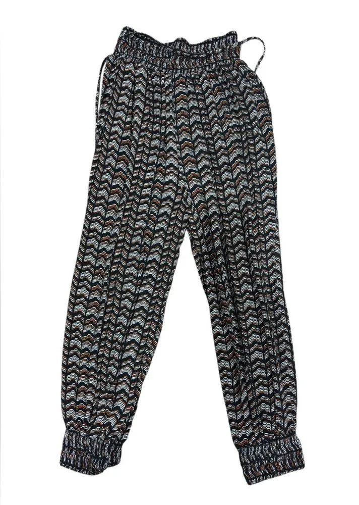 Anthropologie Women's Black Orange Aniya Pull On Balloon Jogger Pants XS EUC - Image 13