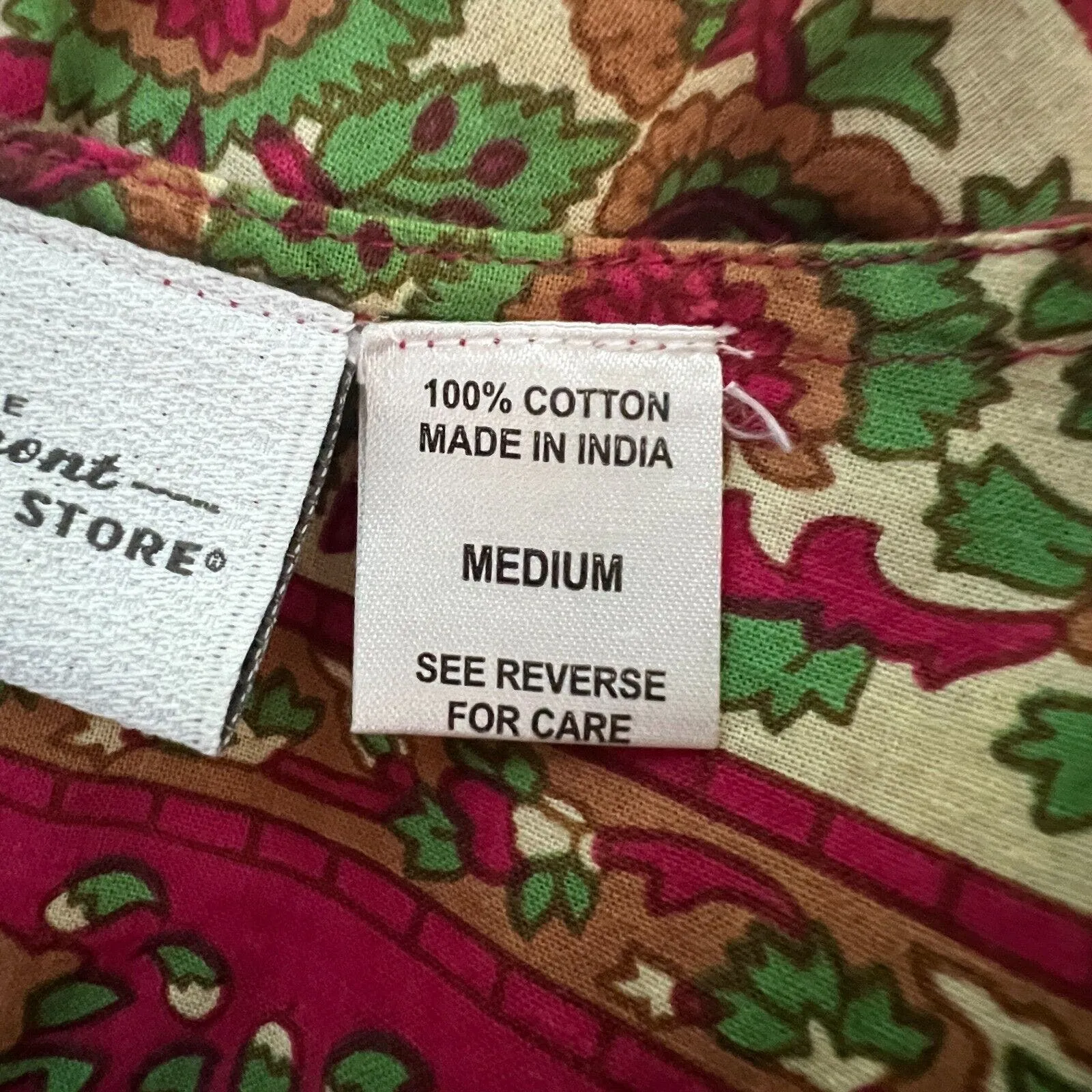 The Vermont Country Store Dress Womens Medium Multi Red Floral Mumu‎ Boho Hippie - Image 8