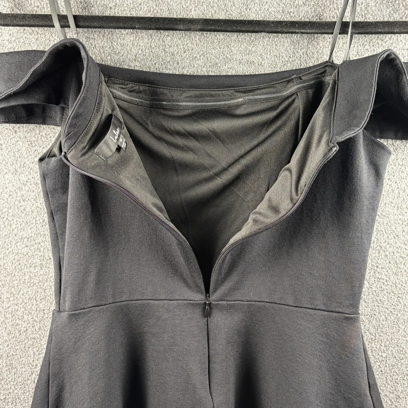 Lulus Season of Fun Black Off-the-Shoulder Skater Mini‎ Dress Medium JD7678 - Image 9