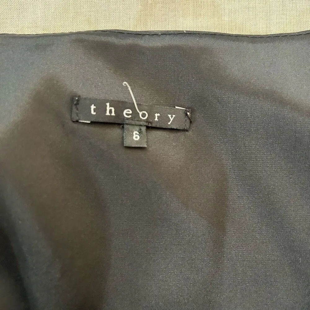 Theory Color Block satin sleeveless sheath Dress Size 6 - Image 7