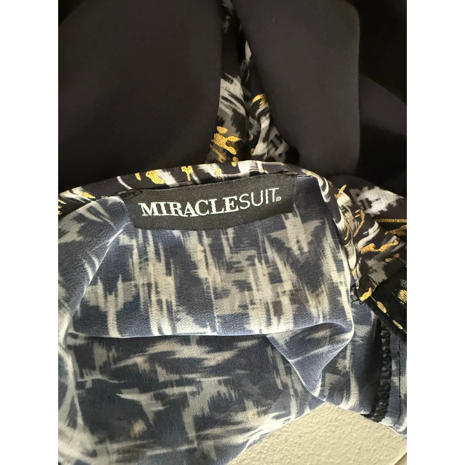 Miraclesuit Women's Black Metallic Bathing Suit Cover-up Caftan Kaftan Med NWT - Image 6